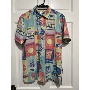 Fresh Prints Of Bel-Air Mens Hawaii Button Down Short Sleeve Shirt Size Small